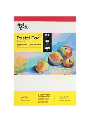 MSB0053 Signature Pastel Pad 4 colours 180gsm 12 Sheet A5 148 x 210mm (5.8 x 8.3in) 9328577013898