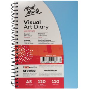 MSB0077 Signature Visual Art Diary PP Coloured Cover 110gsm A5 120 Page 9328577019746