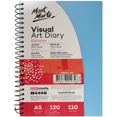 MSB0077 Signature Visual Art Diary PP Coloured Cover 110gsm A5 120 Page 9328577019746