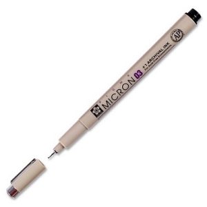 Sakura Pigma Micron Pen - 03 0.35mm Black XSDK03#49 084511306400