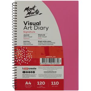 MSB0076 Signature Visual Art Diary PP Coloured Cover 110gsm A4 120 Page 9328577019739 MSB0076